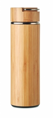 Logotrade mainoslahja ja liikelahja kuva: Bambu termospullo 400 ml TAMPERE